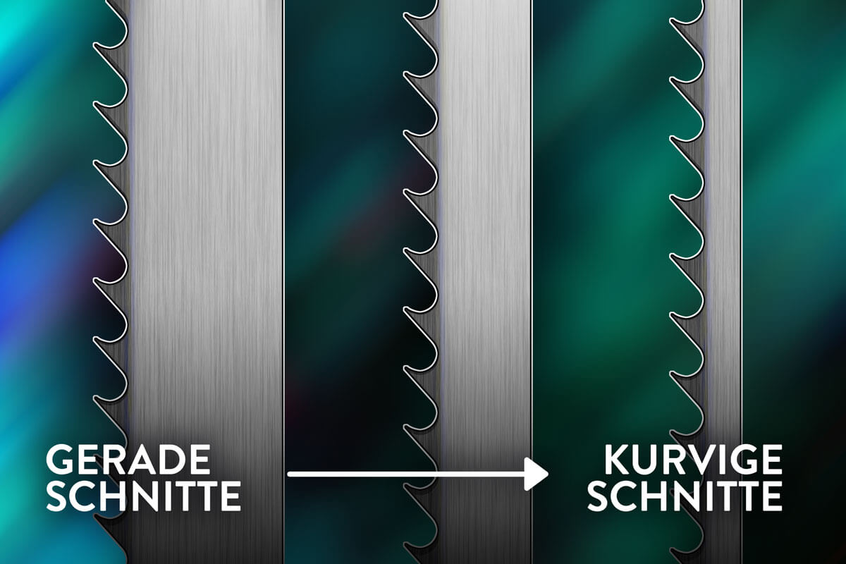 Verschiedene Sägeblätter von groß nach klein