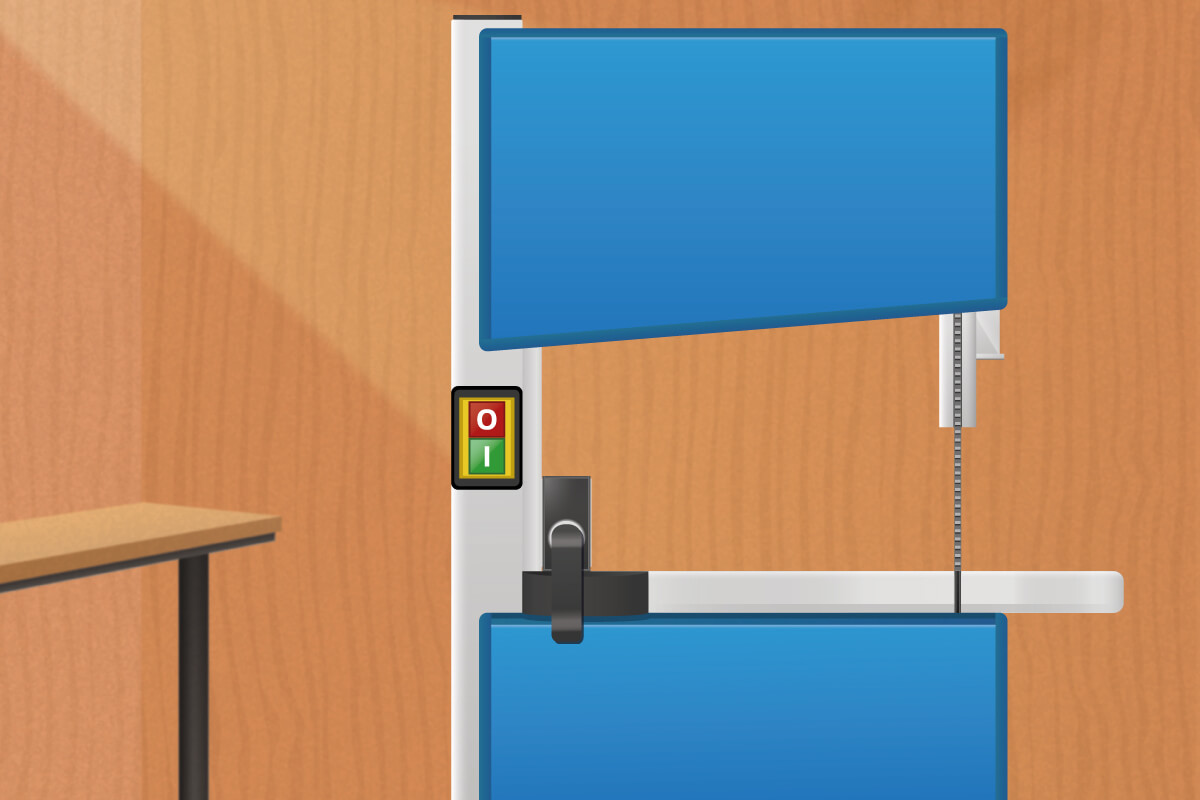 Bandsaege in Werkstatt.