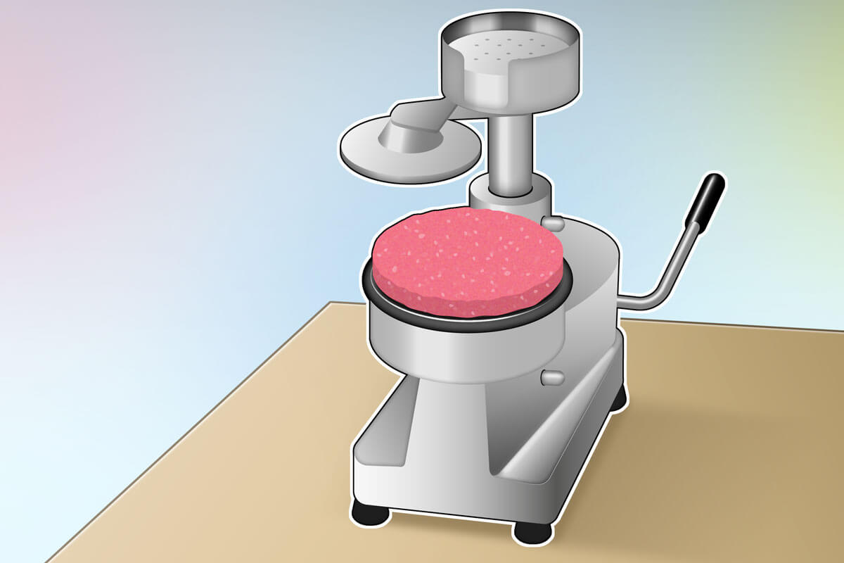 eine halbautomatische Burgerpresse