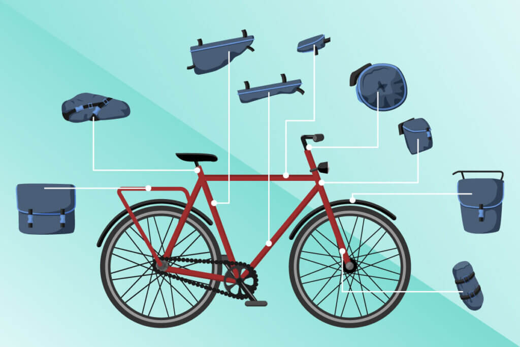 Verschiedene Fahrradtaschen