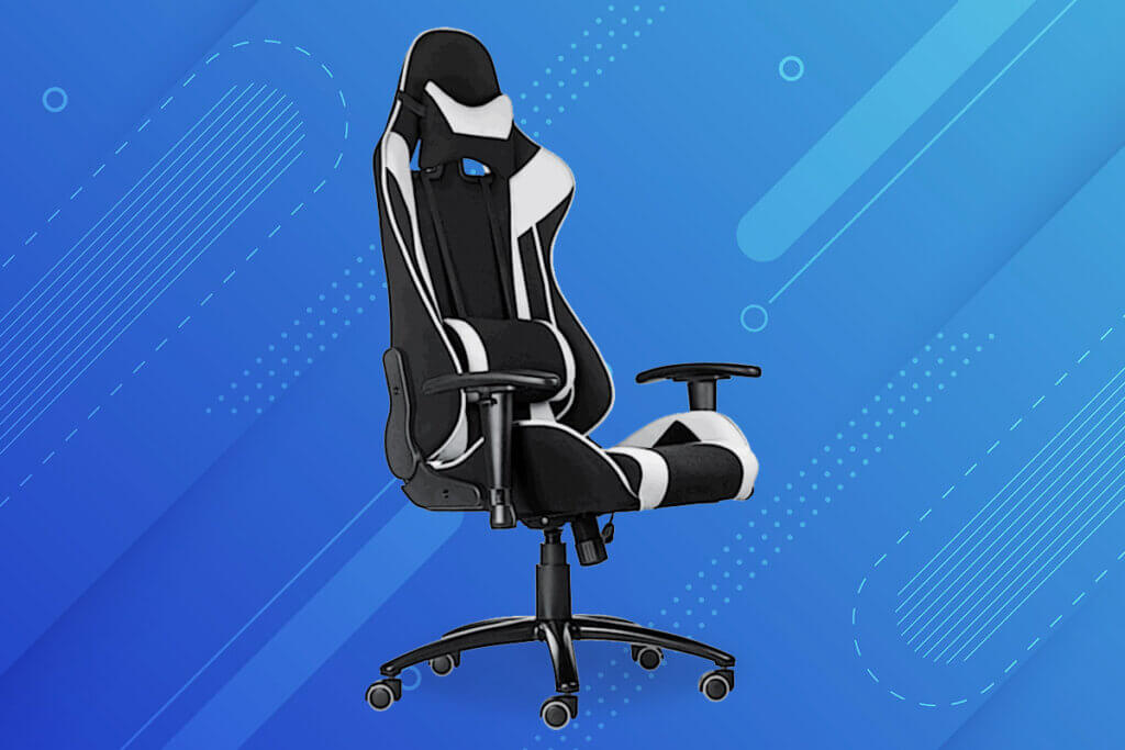 schwarz-weißer Gaming-Stuhl