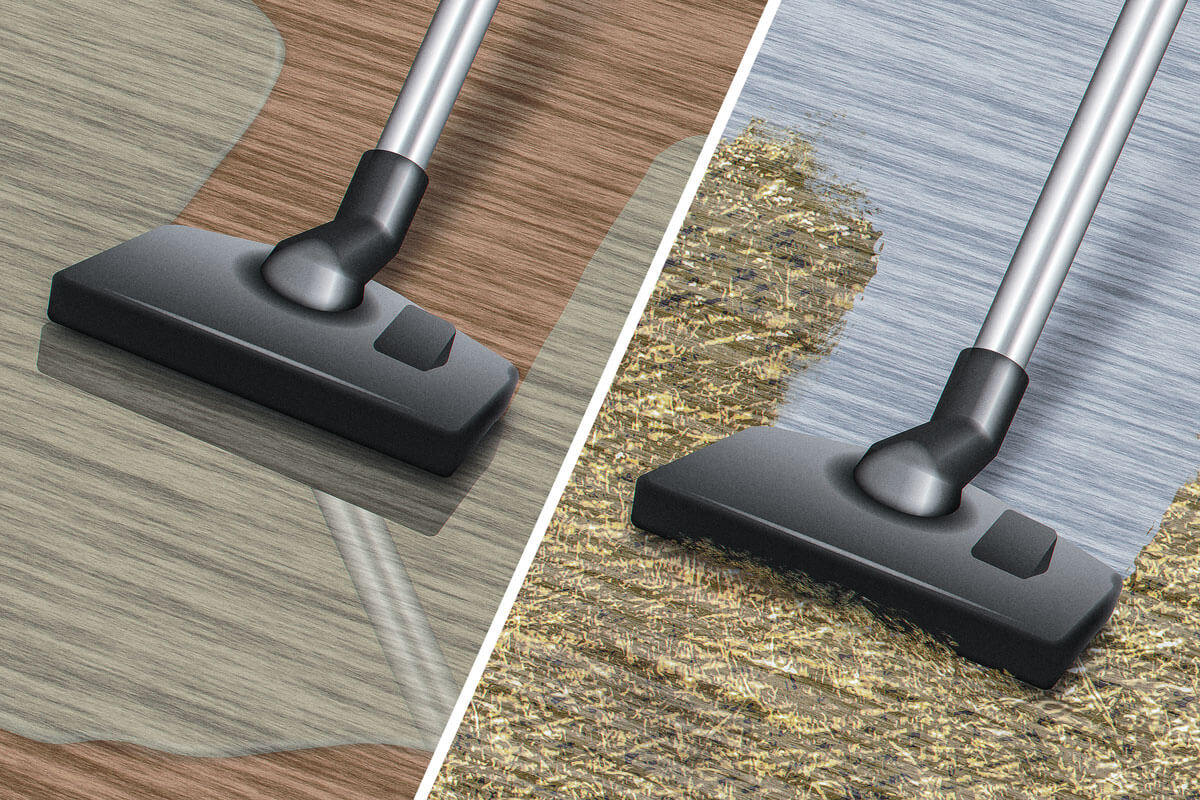 Industriesauger saugt Wasser und Spaene