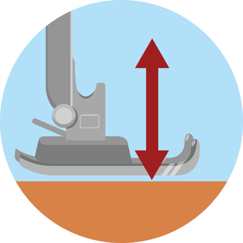 Verstellbarer Nähfußdruck