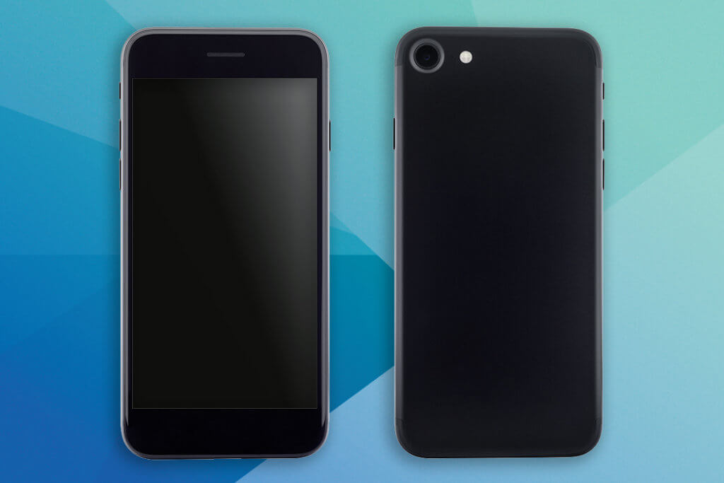 Smartphone auf farbigem Hintergrund