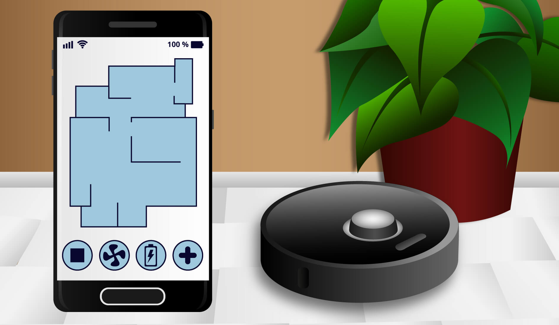 Wischroboter App Steuerung